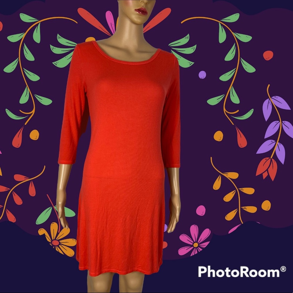 Victoria’s Secret orange/red knit dress with low cut back size Medium - Picture 2 of 7